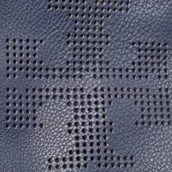 Tory Burch Navy Blue Leather T Perforated Logo Round Crossbody Bag