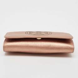 Tory Burch Bronze Leather T Perforated Logo Crossbody Bag