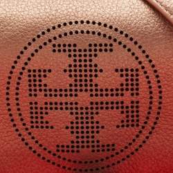 Tory Burch Bronze Leather T Perforated Logo Crossbody Bag