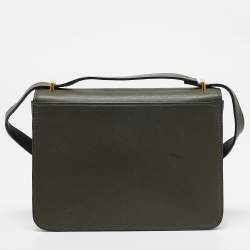 Tory Burch Olive Green Leather Brooke Top Handle Bag