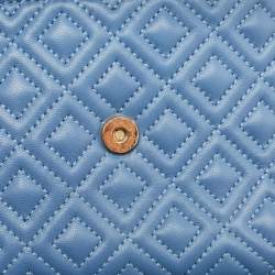 Tory Burch Blue Leather Small Fleming Shoulder Bag