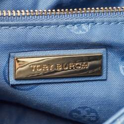 Tory Burch Blue Leather Small Fleming Shoulder Bag