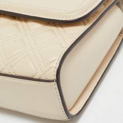 Tory Burch Light Beige Leather Small Fleming Shoulder Bag