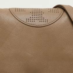 Tory Burch Beige Leather Kipp Foldover Shoulder Bag