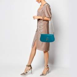 Tory Burch Teal Green Leather Amanda Crossbody Bag