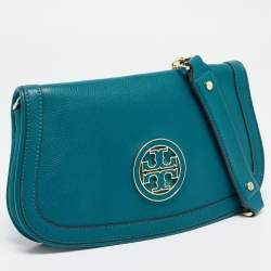 Tory Burch Teal Green Leather Amanda Crossbody Bag