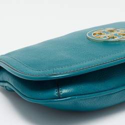 Tory Burch Teal Green Leather Amanda Crossbody Bag