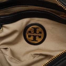 Tory Burch Black Leather Marion Saddle Shoulder Bag