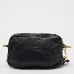 Tory Burch Black Leather Marion Saddle Shoulder Bag