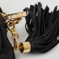 Tory Burch Black Leather Marion Saddle Shoulder Bag
