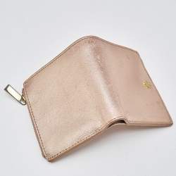 Tory Burch Rose Gold Leather Robinson Bifold Wallet