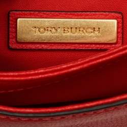 Pre Owned Tory Burch Orange Leather Kira Shoulder Bag