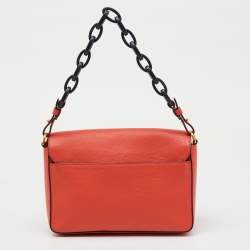 Pre Owned Tory Burch Orange Leather Kira Shoulder Bag