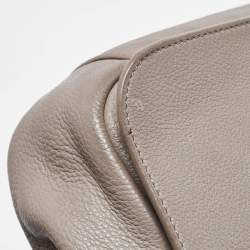 Pre Owned Tory Burch Beige Leather Marion Flap Shoulder Bag