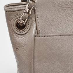 Pre Owned Tory Burch Beige Leather Marion Flap Shoulder Bag