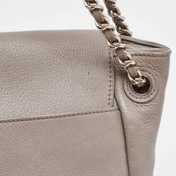 Pre Owned Tory Burch Beige Leather Marion Flap Shoulder Bag