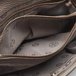 Pre Owned Tory Burch Beige Leather Marion Flap Shoulder Bag