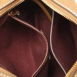 Tory Burch Brown/Beige T Monogram Jacquard and Leather Crossbody Bag