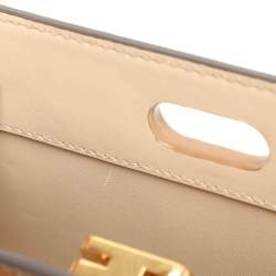 Pre Owned Tory Burch Brown Leather Petite Lee Radziwill Crossbody Bag