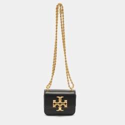 Tory Burch Black Leather Mini Eleanor Crossbody Bag