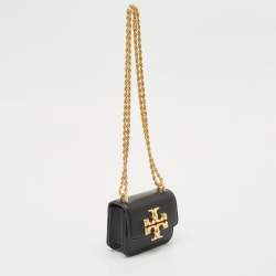 Tory Burch Black Leather Mini Eleanor Crossbody Bag
