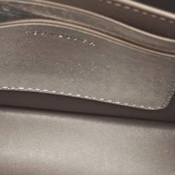Tory Burch Silver Leather Mini Eleanor Top Handle Bag