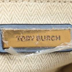 Tory Burch Blue Chevron Leather Small Kira Camera Bag