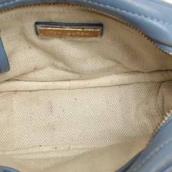 Tory Burch Blue Chevron Leather Small Kira Camera Bag