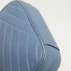 Tory Burch Blue Chevron Leather Small Kira Camera Bag