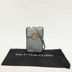Tory Burch Green Leather Miller Phone Crossbody Bag