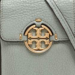 Tory Burch Green Leather Miller Phone Crossbody Bag