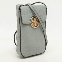 Tory Burch Green Leather Miller Phone Crossbody Bag