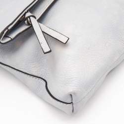 Tory Burch Light Blue Distressed Leather Thea Fold Over Crossbody Bag