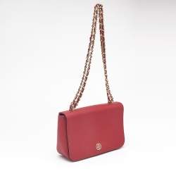 Pre Owned Tory Burch Red Leather Emerson Crossbody Bag