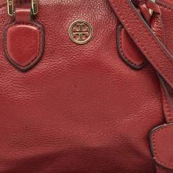 Tory Burch Red Leather Mini Robinson Dome Satchel