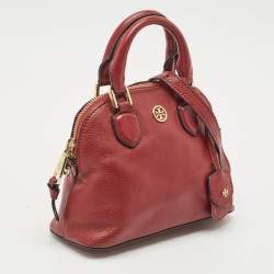 Tory Burch Red Leather Mini Robinson Dome Satchel
