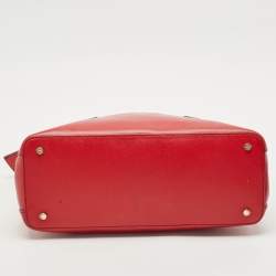 Tory Burch Red Leather Medium Double Zip Robinson Tote