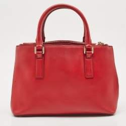 Tory Burch Red Leather Medium Double Zip Robinson Tote
