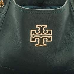Pre Owned Tory Burch Green Leather McGraw Slouchy Tote