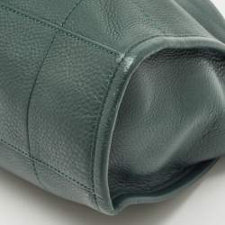 Pre Owned Tory Burch Green Leather McGraw Slouchy Tote