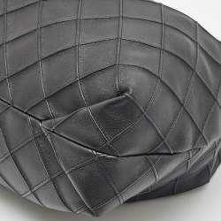 Tory Burch Black Quilted Leather Fleming Drawstring Shoulder Bag