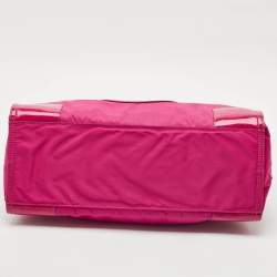 Tory Burch Magenta Patent Leather and Nylon Large Ella Tote