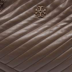 Tory Burch Beige Chevron Leather Kira Tote