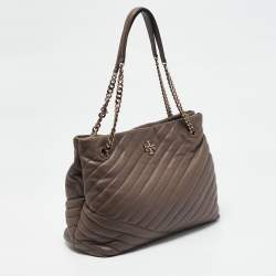 Tory Burch Beige Chevron Leather Kira Tote