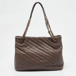 Tory Burch Beige Chevron Leather Kira Tote