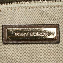 Tory Burch Beige Chevron Leather Kira Tote
