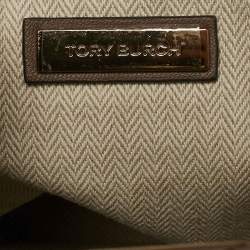 Tory Burch Beige Chevron Leather Kira Tote
