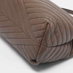 Tory Burch Beige Chevron Leather Kira Tote