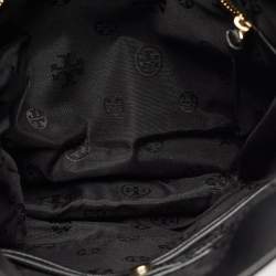 Tory Burch Beige/Black Calf Hair and Leather Shoulder Bag