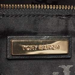 Tory Burch Beige/Black Calf Hair and Leather Shoulder Bag